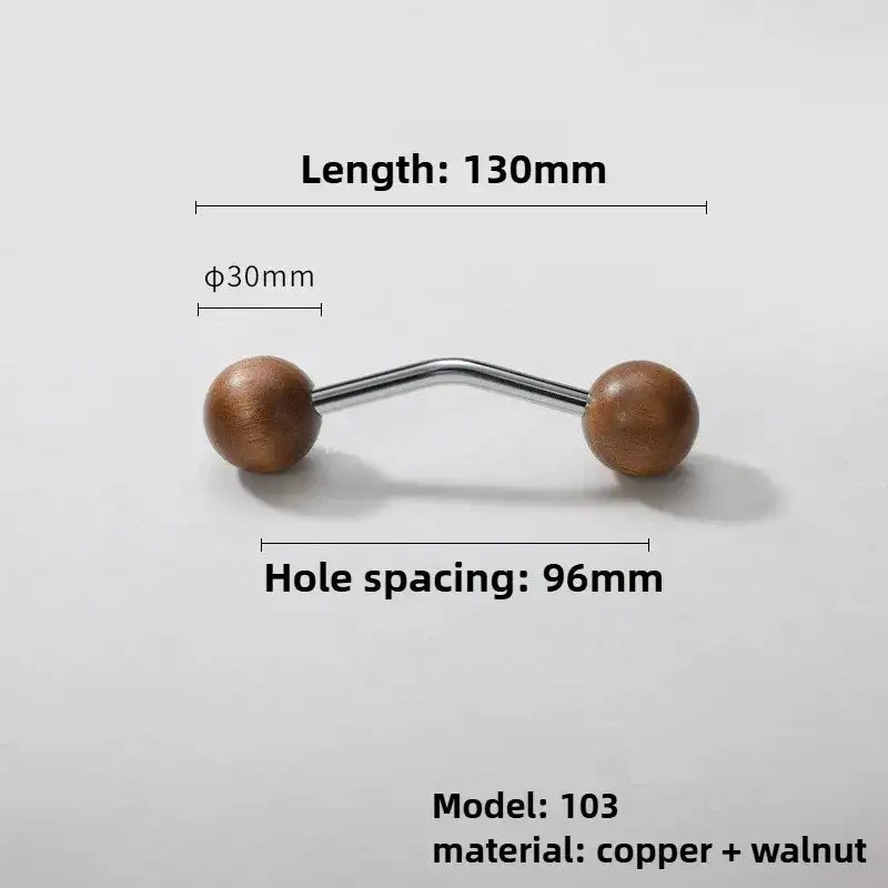 Premium Wood &amp; Brass Cabinet Knobs – Black Silver Luxury Drawer Handles - Besontique Home