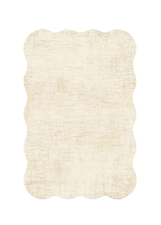 Beige textured rug on a white background