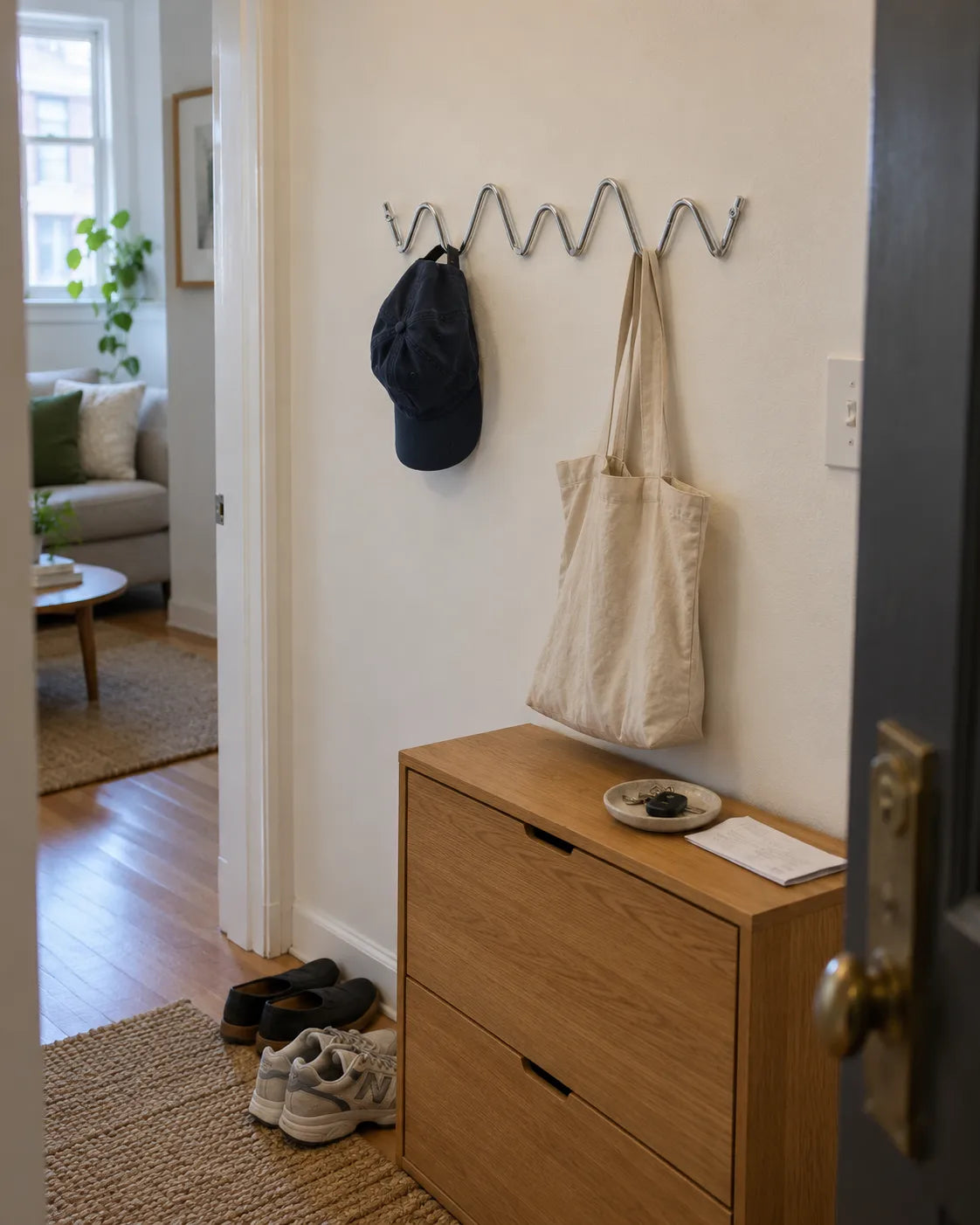 minimalist-wave-wall-hanging-hook-hanger-besontique-home-Besontique Home