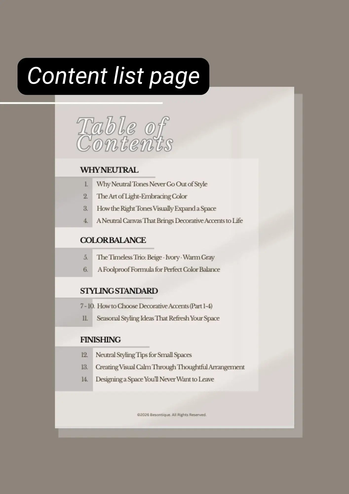 Neutral Tone Styling Mini Guide (PDF) - Besontique Home