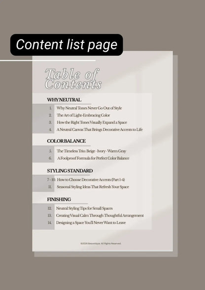 Neutral Tone Styling Mini Guide (PDF) - Besontique Home