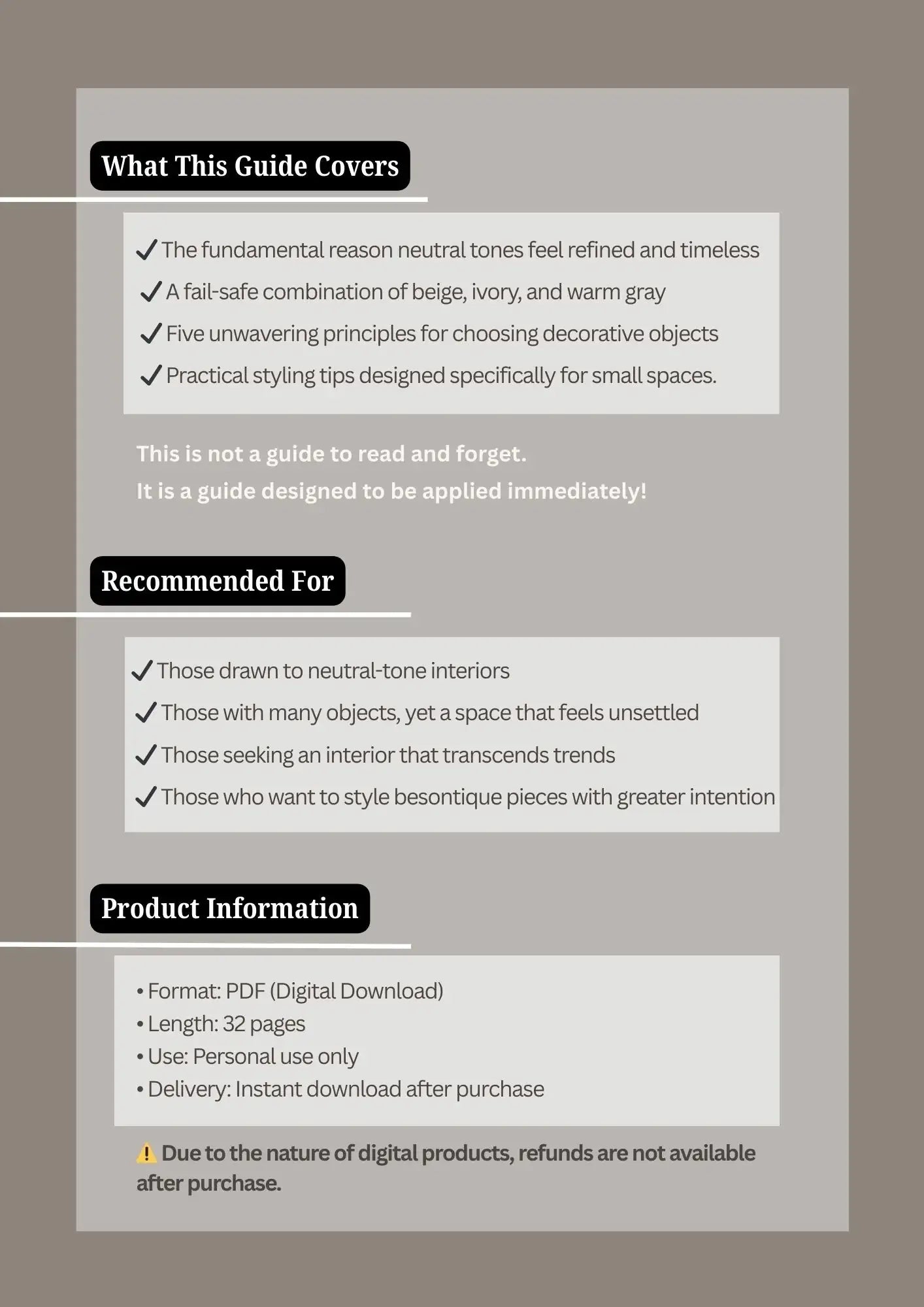 Neutral Tone Styling Mini Guide (PDF) - Besontique Home