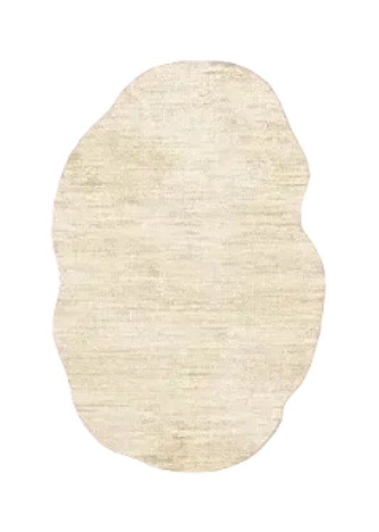 Beige area rug on a white background