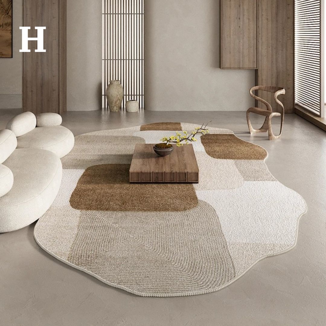 Classical Post-Modern Neutral Tone Irregular Carpet │ Modern Retro American Large Area Carpet Rug for Living Room Bedroom Besontique Home Decor