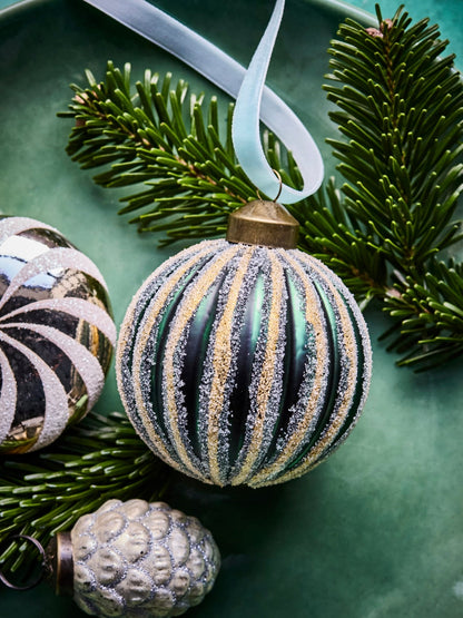 Weihnachtskugel HDFrost grün 8cm