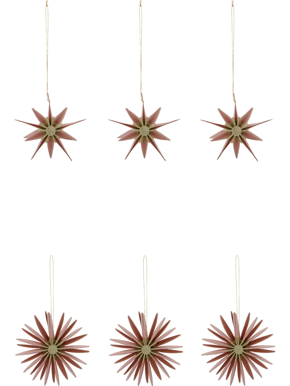 Weihnachtsanhänger 6er Set HDStari rosé 8cm