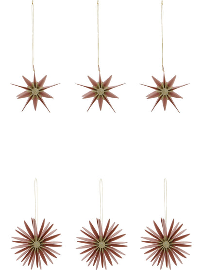 Weihnachtsanhänger 6er Set HDStari rosé 8cm