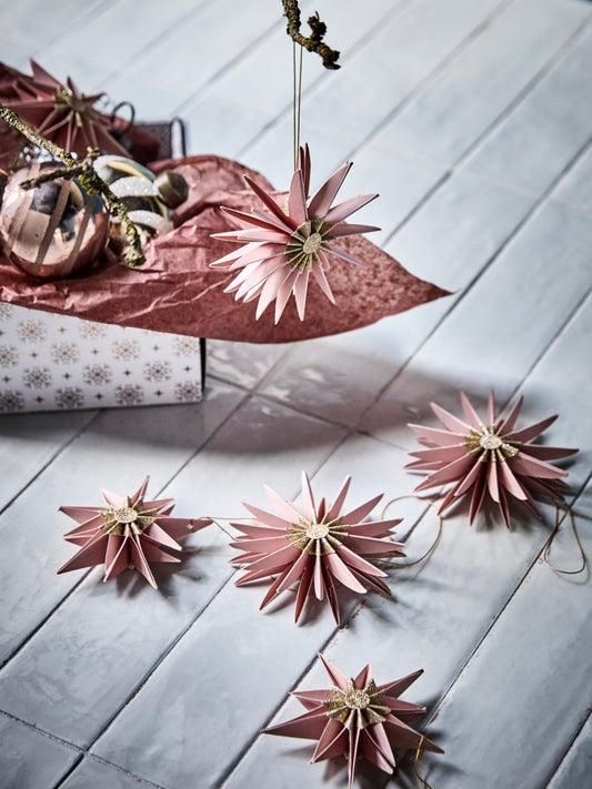 Weihnachtsanhänger 6er Set HDStari rosé 8cm