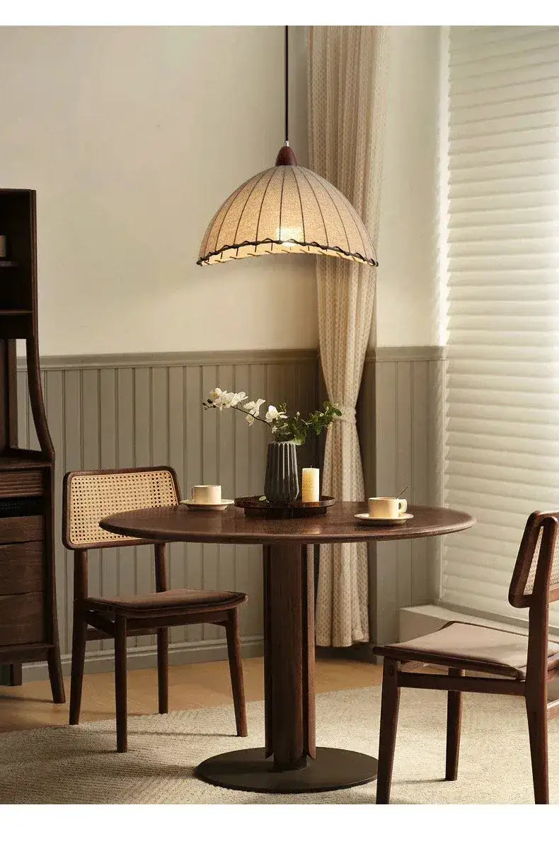 Nordic Retro Linen Ceiling Light │ Japandi Minimal Bedroom Hanging Lamp - Besontique Home