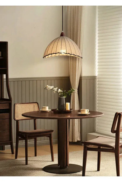 Nordic Retro Linen Ceiling Light │ Japandi Minimal Bedroom Hanging Lamp - Besontique Home