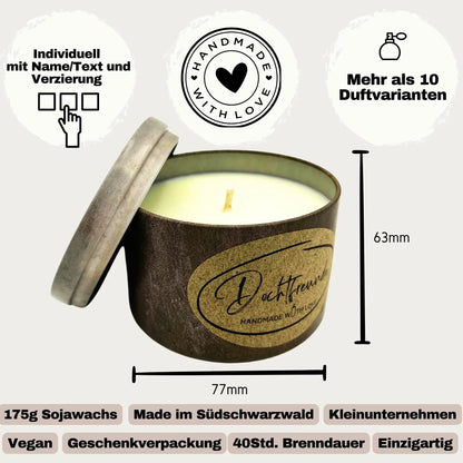 Tada - dein Geschenk - LUSTIGES Lama - personalisierbare PREMIUM Duftkerze mit verschiedenen Dekoren - handgemacht aus dem Südschwarzwald