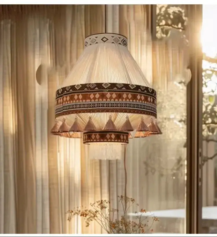 Bohemian Fringe Pendant Tassel Ceiling Light – Boho Style Chandelier for Home Décor - Besontique Home