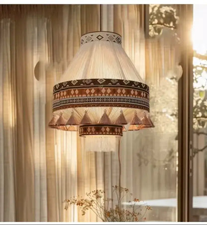 Bohemian Fringe Pendant Tassel Ceiling Light – Boho Style Chandelier for Home Décor - Besontique Home