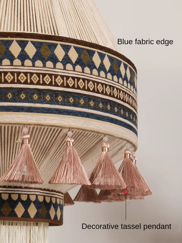Bohemian Fringe Pendant Tassel Ceiling Light – Boho Style Chandelier for Home Décor - Besontique Home