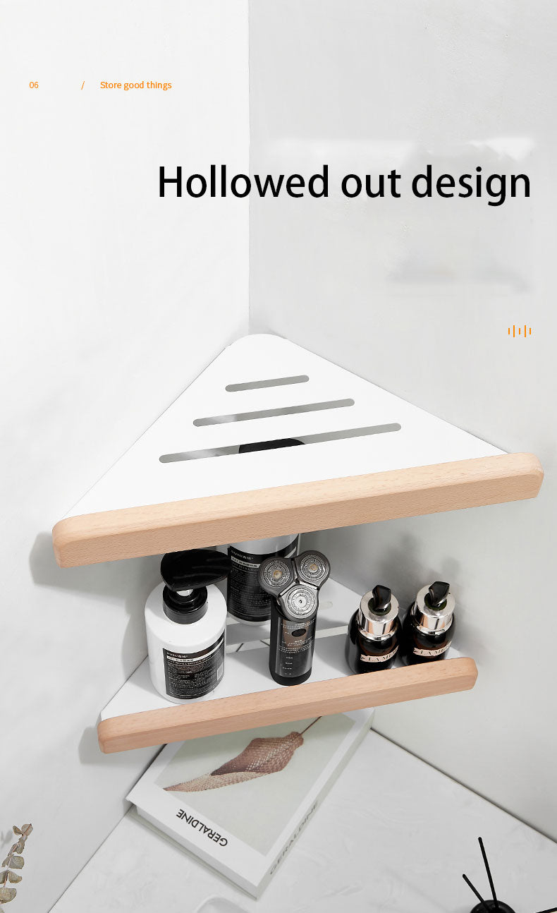 Corner Bathroom Shelf Wall-mounted Triangular Storage Rack For