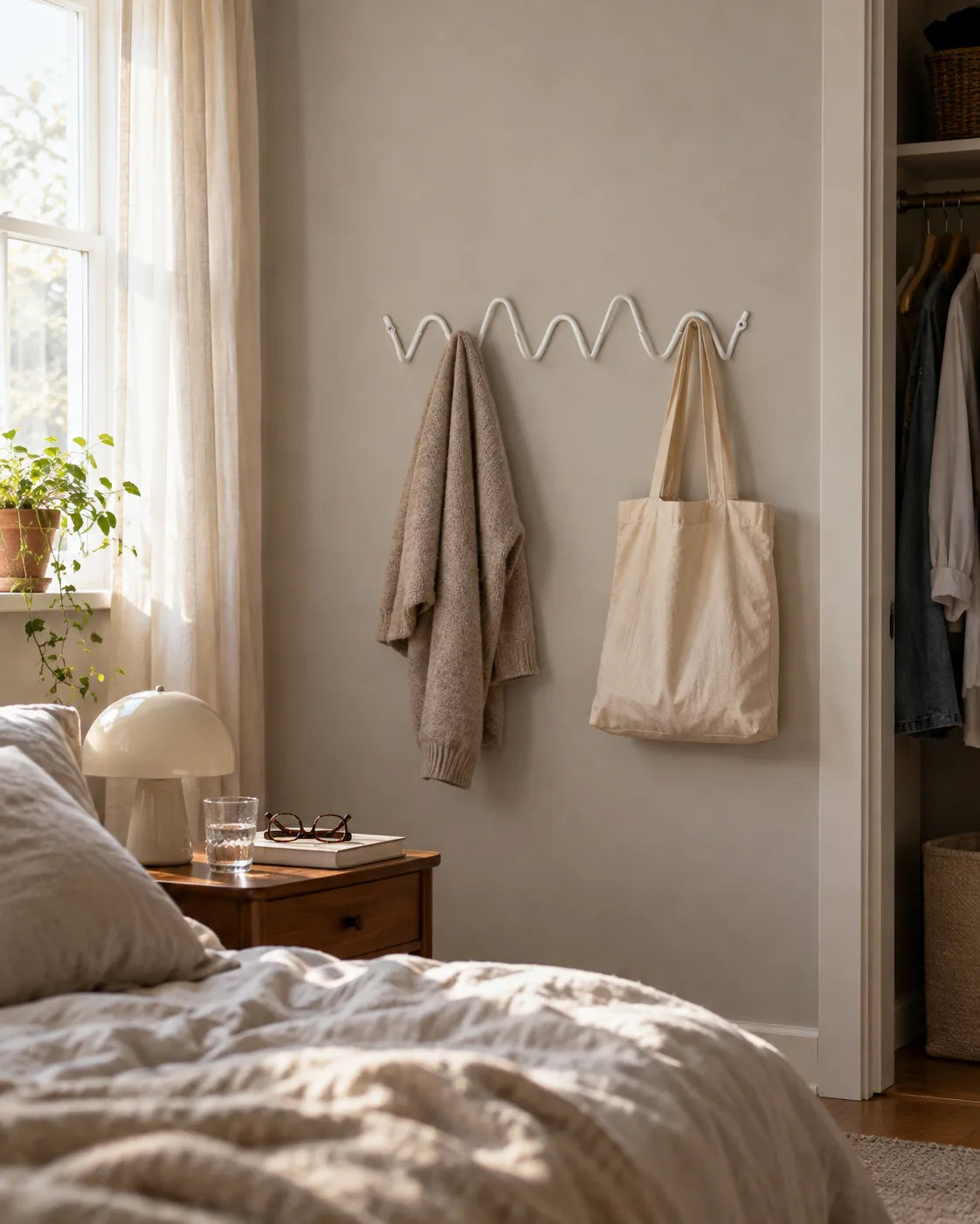 minimalist-wave-wall-hanging-hook-hanger-besontique-home-Besontique Home