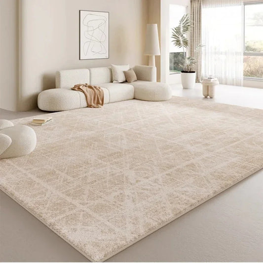 Beige Light Beige Luxury Home Floor Carpet │ Modern Boho Anti-Slip Decorative Rug