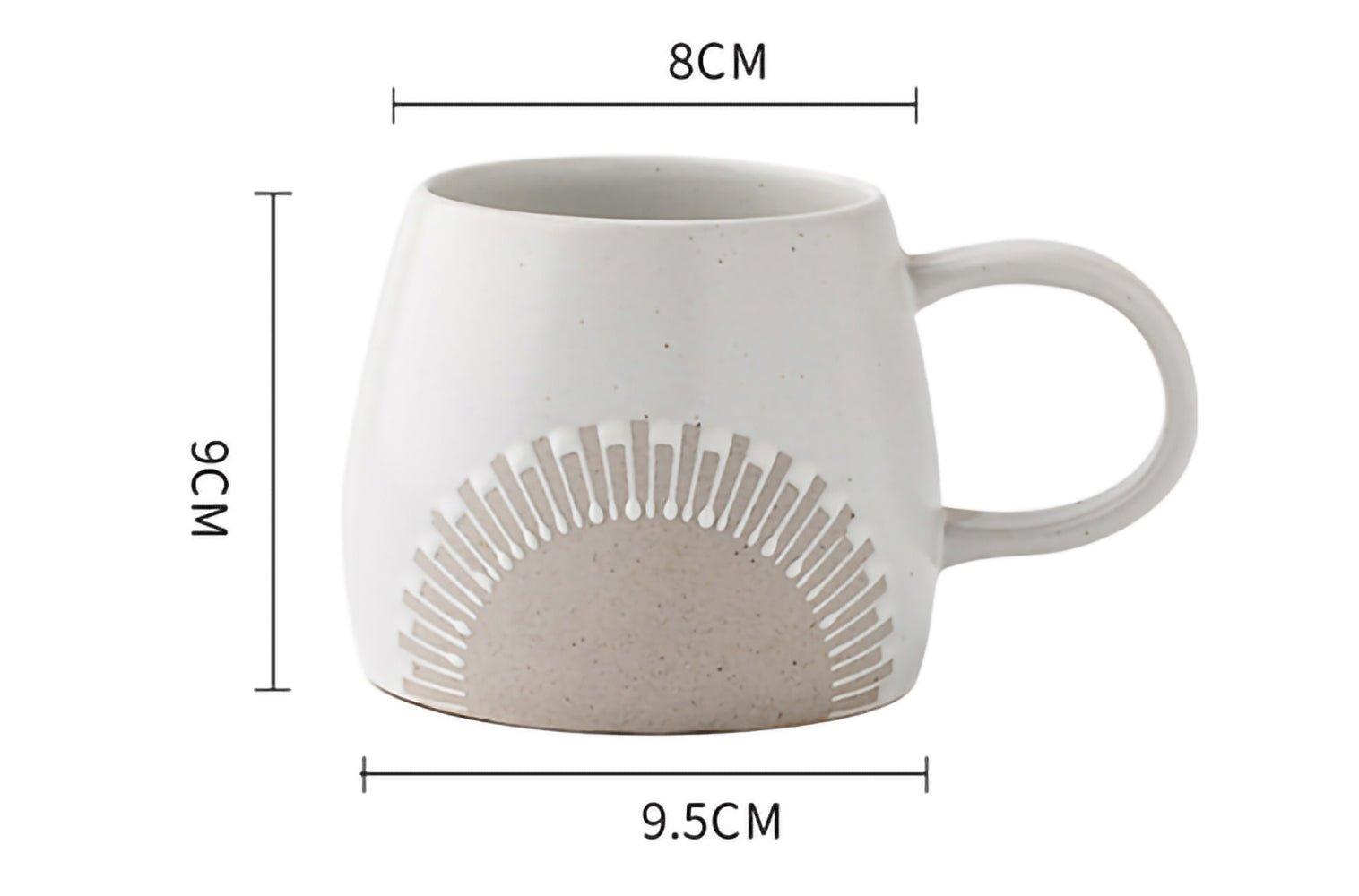 Aesthetic Vintage Coffee Mug Cup │ Ceramic High Temperature Resistance Big Belly Cup │ Kitchenware - Besontique