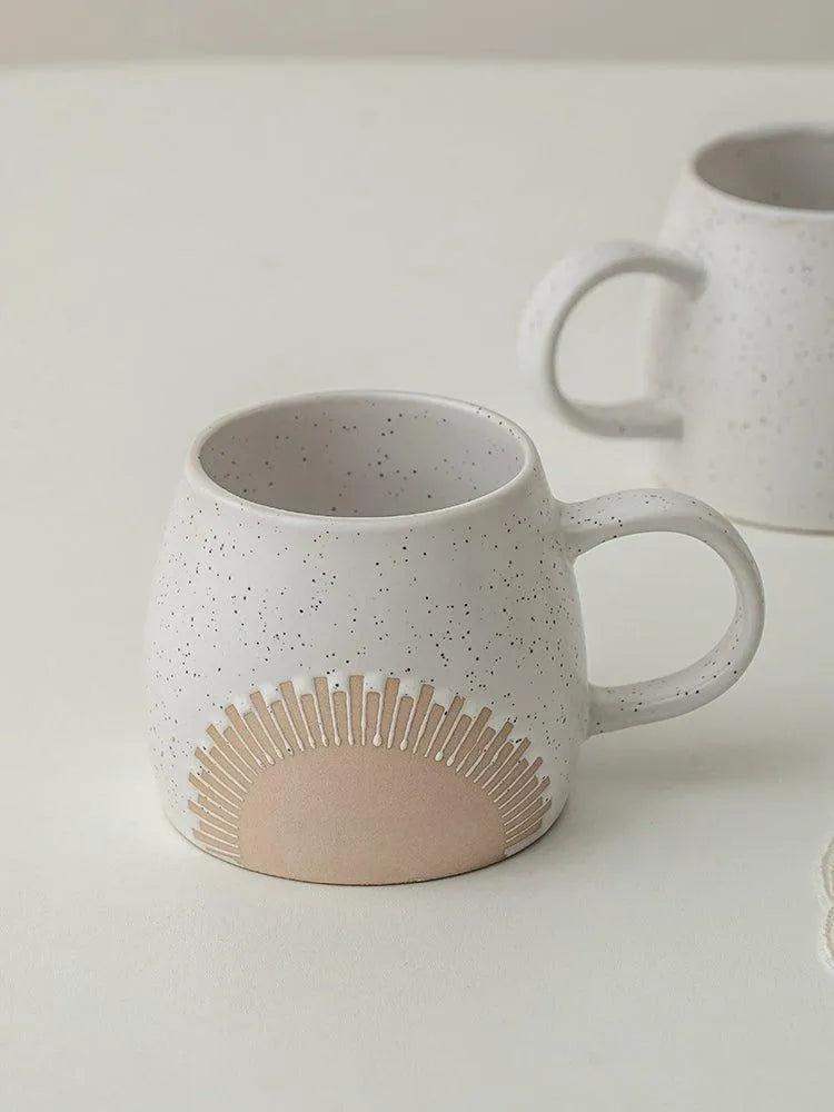 Aesthetic Vintage Coffee Mug Cup │ Ceramic High Temperature Resistance Big Belly Cup │ Kitchenware - Besontique Home