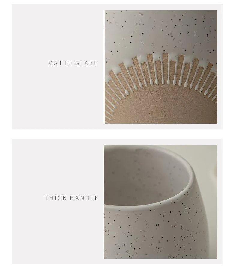 Aesthetic Vintage Coffee Mug Cup │ Ceramic High Temperature Resistance Big Belly Cup │ Kitchenware - Besontique Home