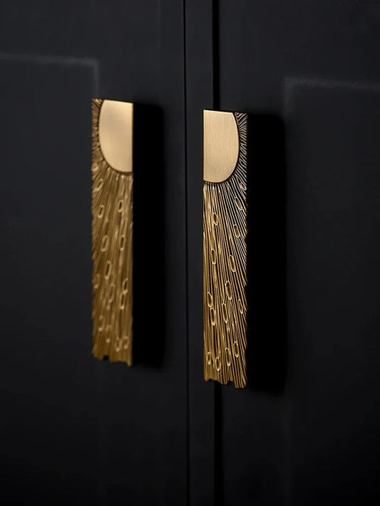 Antique Bronze Rectangular shape Furniture Door Knob │ Modern Vintage Brass style Kitchen Cabinet Handles - Besontique Home