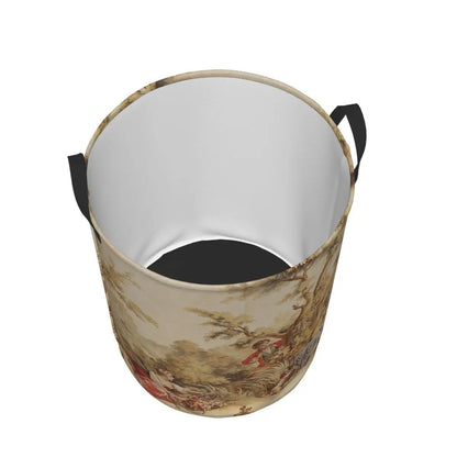 Aubusson Tapestry Printed Laundry Basket │ Foldable French Motif Decorative Hamper Organizer - Besontique Home