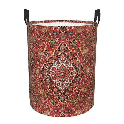 Aubusson Tapestry Printed Laundry Basket │ Foldable French Motif Decorative Hamper Organizer - Besontique Home