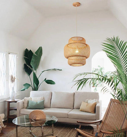 Bamboo Hand Woven Stylish Ceiling Light │ Modern Lantern Chandelier Lamp Lighting - Besontique Home