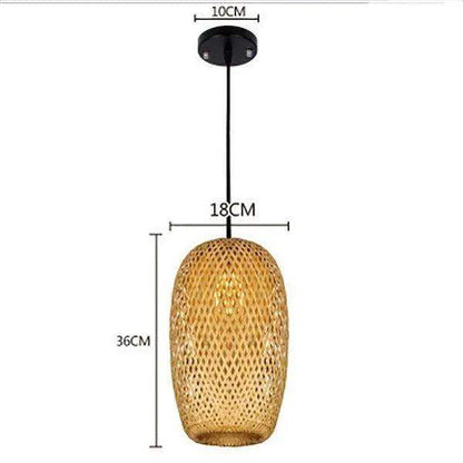 Bamboo Hanging Ceiling Lamp A │ Handmade Wooden Ratten Lighting For Home Decoration - Besontique Home