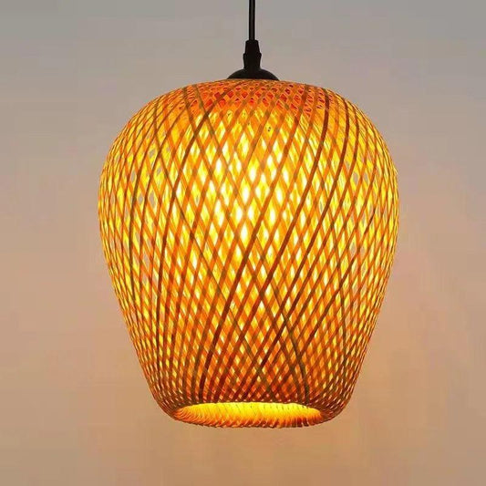 Bamboo Hanging Ceiling Lamp B │ Handmade Wooden Ratten Lighting For Home Decoration - Besontique Home