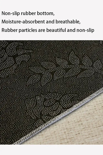 Beige Black Plaid Pattern Modern Rug │ Artistic Retro Style Anti-slip bottom Large Carpet - Besontique Home
