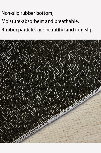 Beige Black Plaid Pattern Modern Rug │ Artistic Retro Style Anti-slip bottom Large Carpet - Besontique Home