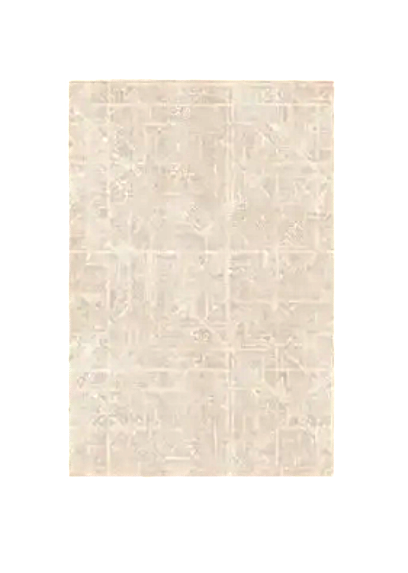 Beige area rug with subtle pattern on a white background