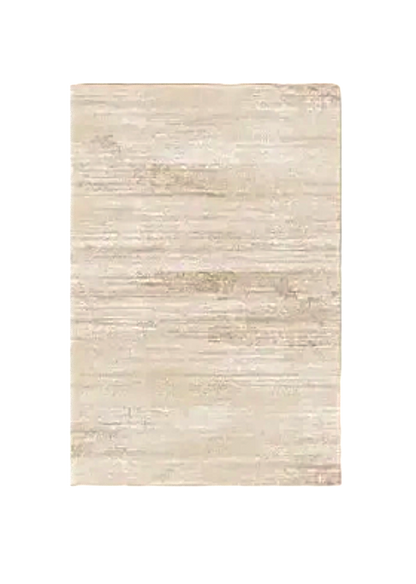 Beige area rug with a textured pattern on a white background