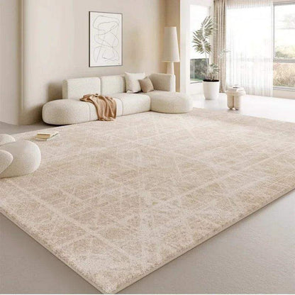 Beige Light Beige Luxury Home Floor Carpet │ Modern Boho Anti-Slip Decorative Rug - Besontique Home