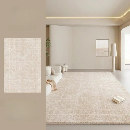 Beige Light Beige Luxury Home Floor Carpet │ Modern Boho Anti-Slip Decorative Rug - Besontique Home
