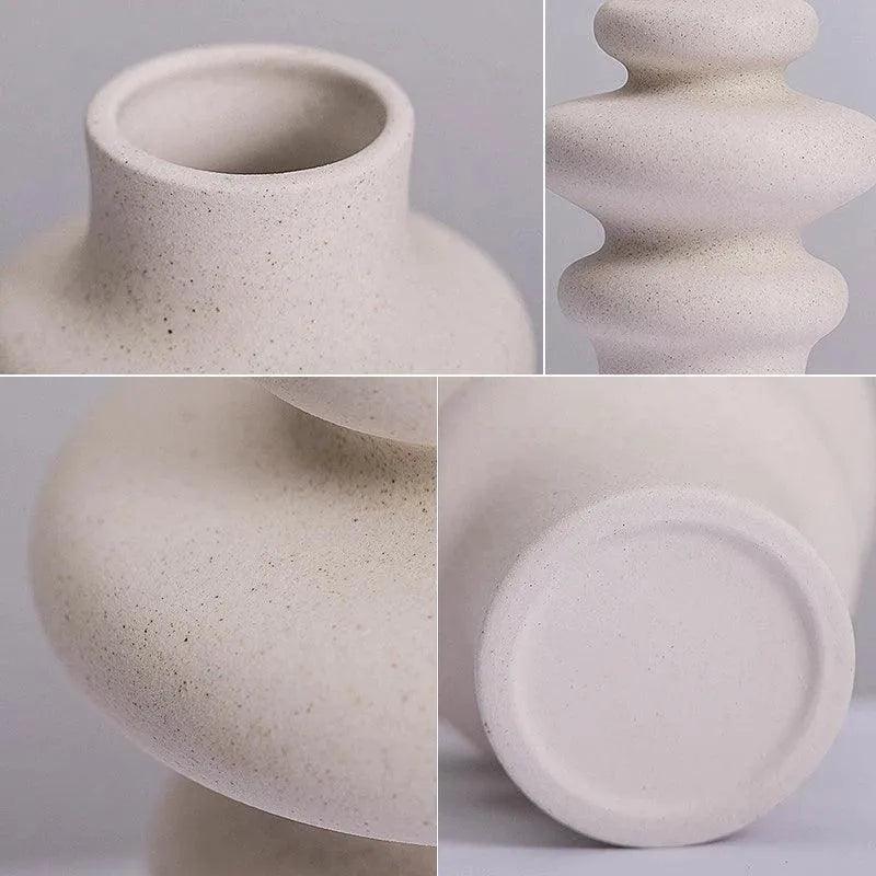 Beige Nordic Ceramics Dried Flower Vase │ Pampas Grass Pot Set│ Home Ornaments Decorations Gifts - Besontique Home