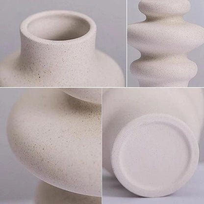 Beige Nordic Ceramics Dried Flower Vase │ Pampas Grass Pot Set│ Home Ornaments Decorations Gifts - Besontique Home