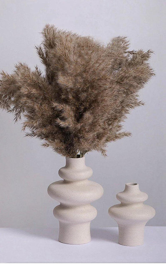 Beige Nordic Ceramics Dried Flower Vase │ Pampas Grass Pot Set│ Home Ornaments Decorations Gifts - Besontique Home