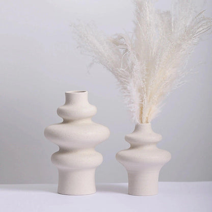 Beige Nordic Ceramics Dried Flower Vase │ Pampas Grass Pot Set│ Home Ornaments Decorations Gifts - Besontique Home