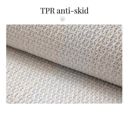 Beige Skyblue Plaid Bedroom Tufted Rug │ Chessboard Pattern Anti Slip Fluffy Bathroom Floor Mat - Besontique Home