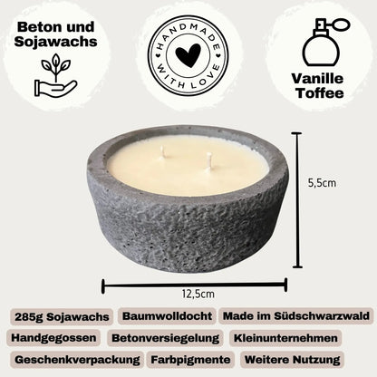 Handgemachtes Betonkerzen-Set "Black and White natural" - Stilvolle Sojawachskerze für Ihr Zuhause. Aromatherapie Kerze -aus dem Südschwarzwald