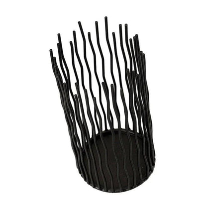 Black Bohemian Style Candle Holders │ Metal Desk Candlestick Stand - Besontique Home