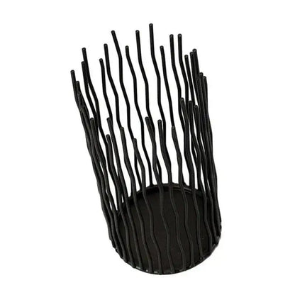 Black Bohemian Style Candle Holders │ Metal Desk Candlestick Stand - Besontique Home