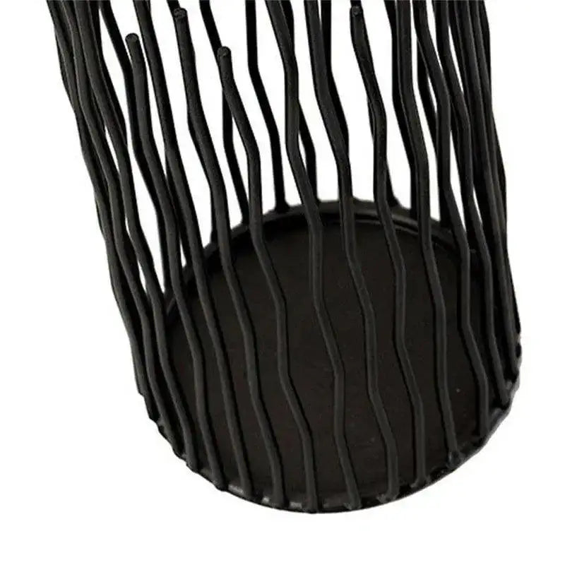 Black Bohemian Style Candle Holders │ Metal Desk Candlestick Stand - Besontique Home