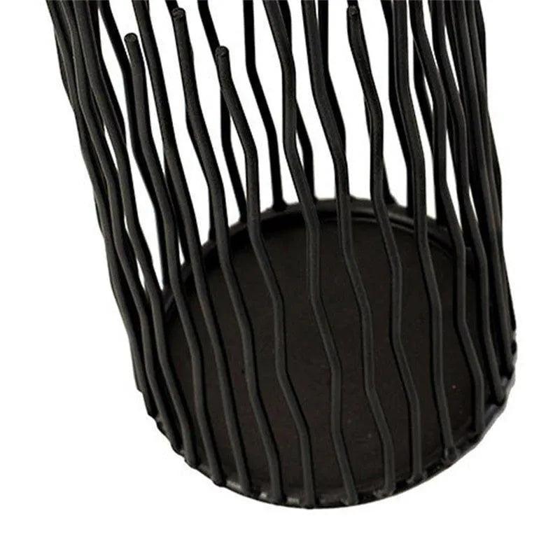 Black Bohemian Style Candle Holders │ Metal Desk Candlestick Stand - Besontique Home