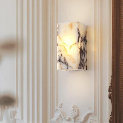 Black Cuboid Natural Stone Wall Lighting │ Modern High-end Luxury LED Indoor Wall Mounted Lamp Light - Besontique Home