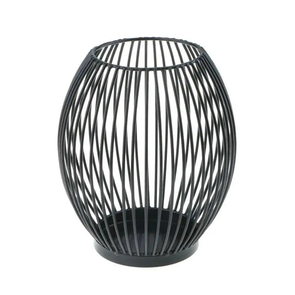 Black Hollow Metal Candle Holder │ Lantern Geometric Shape Candle Stand - Besontique Home