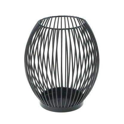 Black Hollow Metal Candle Holder │ Lantern Geometric Shape Candle Stand - Besontique Home