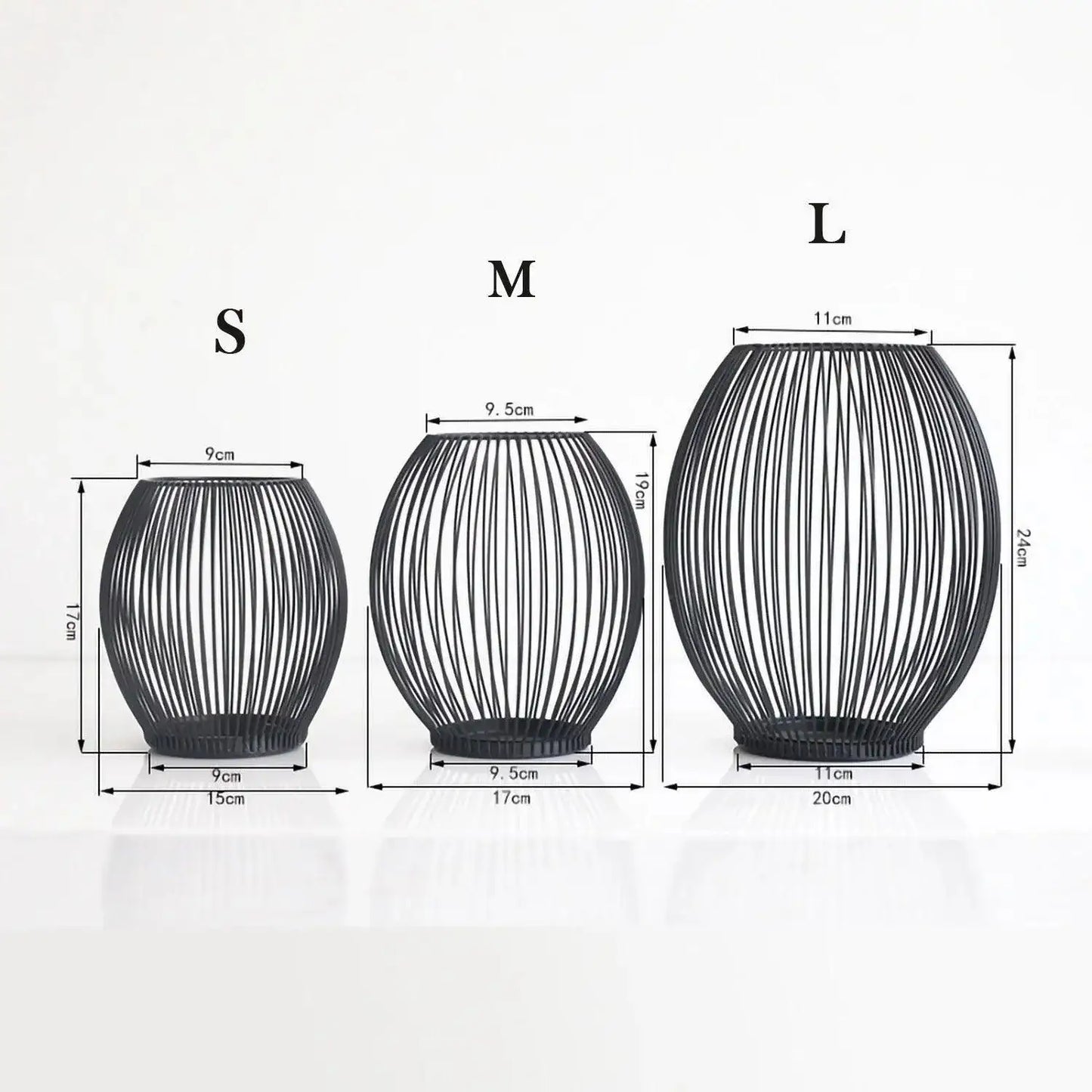 Black Hollow Metal Candle Holder │ Lantern Geometric Shape Candle Stand - Besontique Home